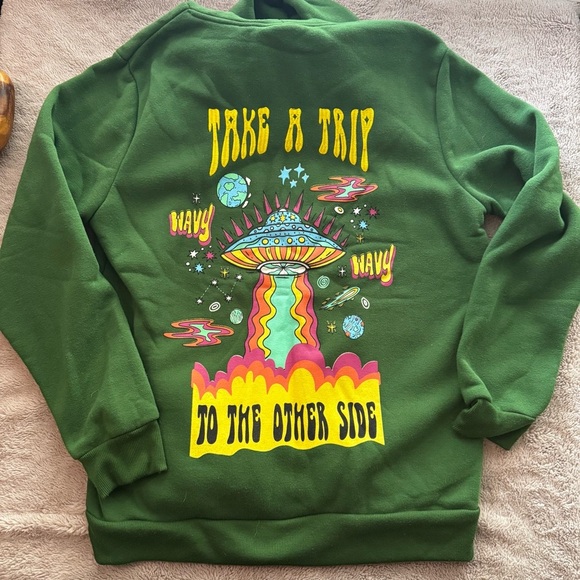 Riot Empire | Take a Trip Green Graphic Hoodie | Size Medium - Picture 1 of 7